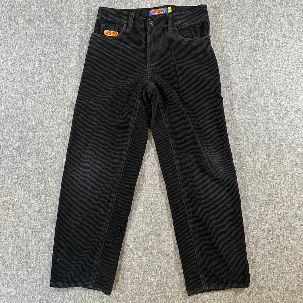 Empyre Loose Fit Corduroy Pants Black Mens 28x25 Y2K Skate Baggy Cords 1255‎
